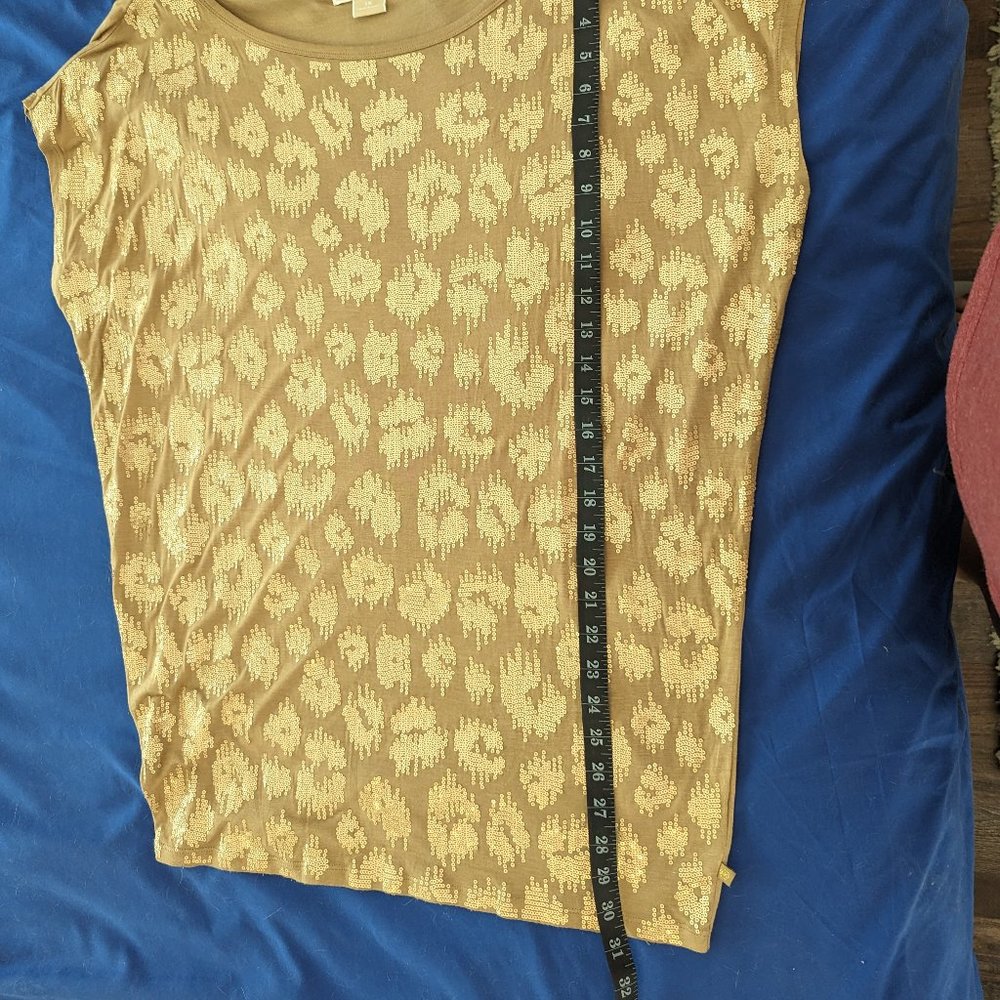 Michael Kors Camel Sequin Leopard Tunic - size 1X - image 8